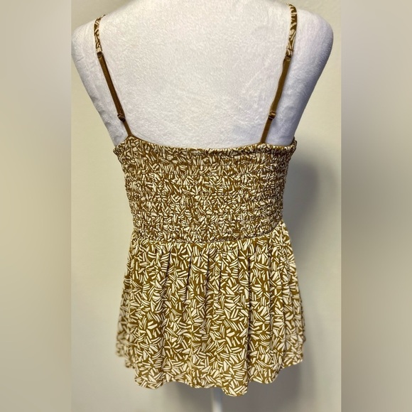 Babydoll Tan Cami V Neck Mesh Smocked Swing Y2K Style 
Women’s Size Medium - Picture 4 of 8